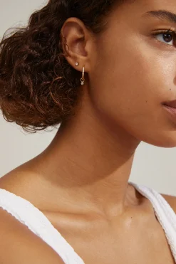 Damen Pilgrim ELNA recycelte Kristallohrringe 2-in-1-Set, vergoldet