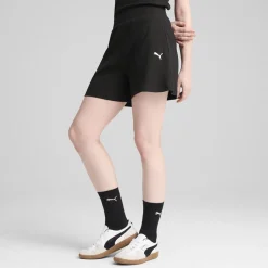 Damen Puma ESS ELEVATED Gerippte 5 Shorts mit hohem Bund