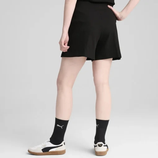 Damen Puma ESS ELEVATED Gerippte 5 Shorts mit hohem Bund