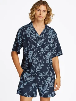Herren Tommy Hilfiger Essential Hemd mit Bowling-Kragen