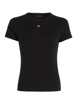 Damen Tommy Jeans Essential Slim Fit Rippstrick T-Shirt