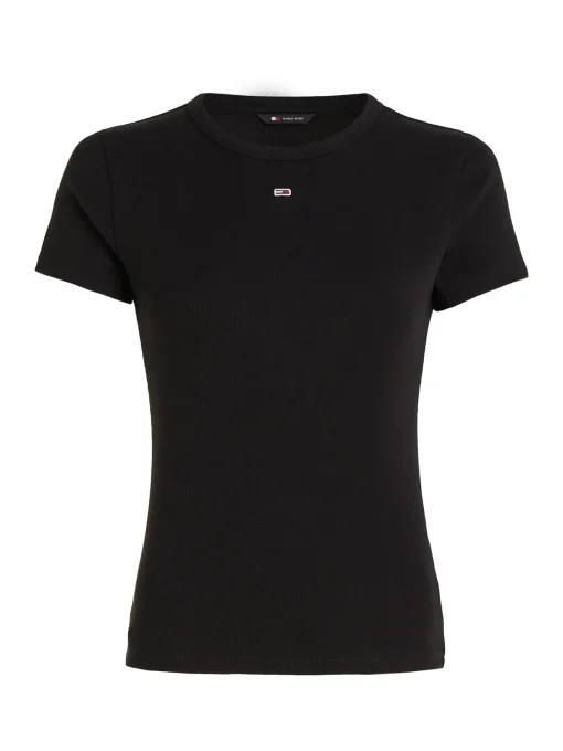 Damen Tommy Jeans Essential Slim Fit Rippstrick T-Shirt