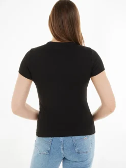 Damen Tommy Jeans Essential Slim Fit Rippstrick T-Shirt