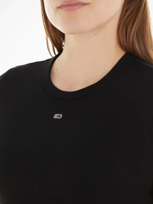 Damen Tommy Jeans Essential Slim Fit Rippstrick T-Shirt