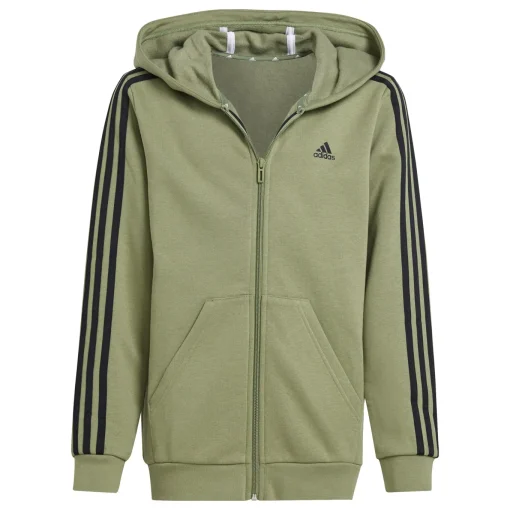 Kinder Adidas Essentials 3-Streifen Fleece Kapuzenjacke