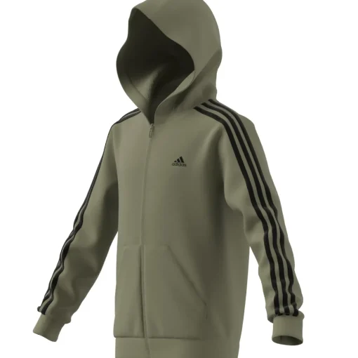 Kinder Adidas Essentials 3-Streifen Fleece Kapuzenjacke