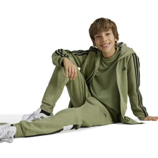 Kinder Adidas Essentials 3-Streifen Fleece Kapuzenjacke