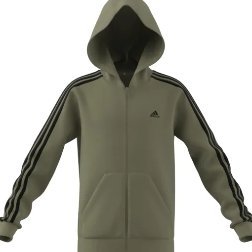 Kinder Adidas Essentials 3-Streifen Fleece Kapuzenjacke
