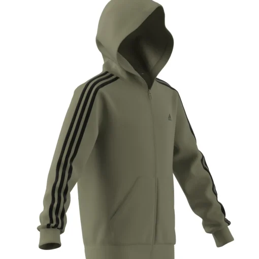 Kinder Adidas Essentials 3-Streifen Fleece Kapuzenjacke