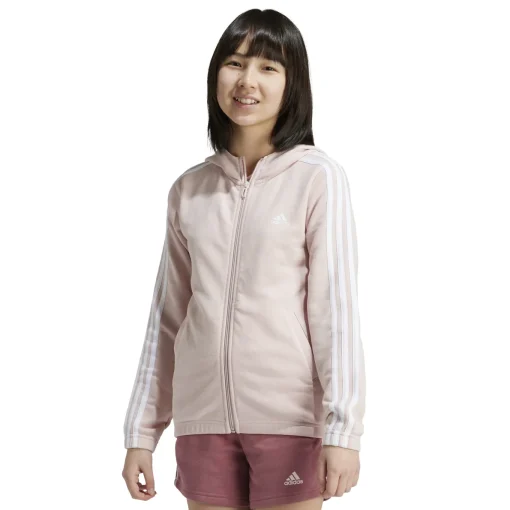 Kinder Adidas Essentials 3-Streifen Full-Zip Kapuzenjacke