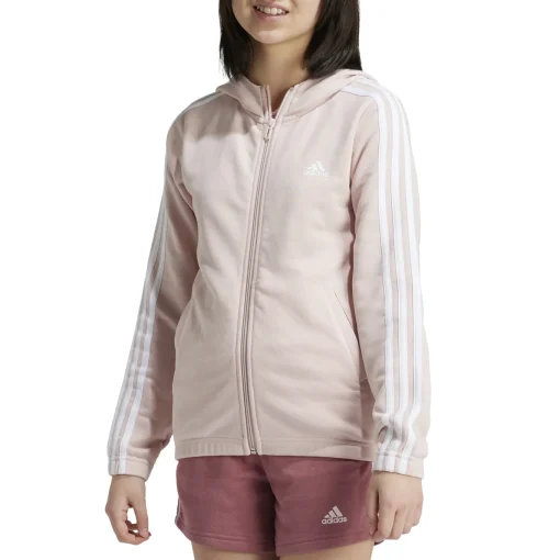 Kinder Adidas Essentials 3-Streifen Full-Zip Kapuzenjacke