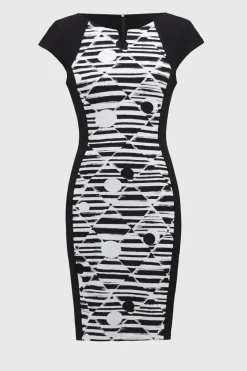 Damen Ribkoff Etuikleid mit Jacquard-Muster und geometrischem Print