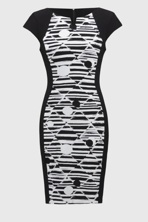 Damen Ribkoff Etuikleid mit Jacquard-Muster und geometrischem Print