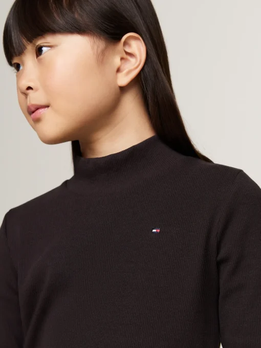 Kinder Tommy Hilfiger Extra Slim Fit Top mit Mock-Rollkragen