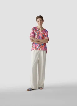 Damen Lecomte Farbenfrohes T-Shirt mit floralem Print
