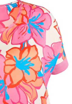 Damen Lecomte Farbenfrohes T-Shirt mit floralem Print