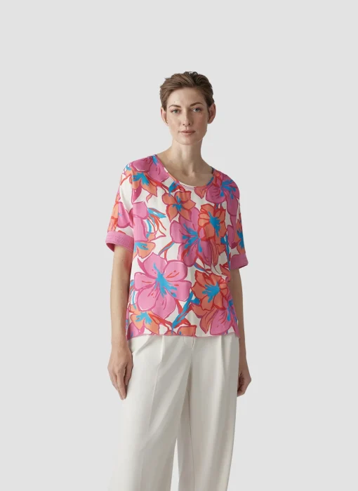 Damen Lecomte Farbenfrohes T-Shirt mit floralem Print