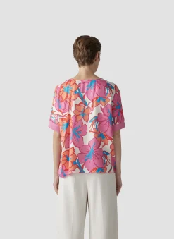 Damen Lecomte Farbenfrohes T-Shirt mit floralem Print