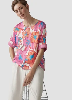 Damen Lecomte Farbenfrohes T-Shirt mit floralem Print