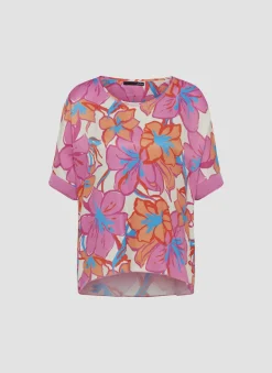 Damen Lecomte Farbenfrohes T-Shirt mit floralem Print