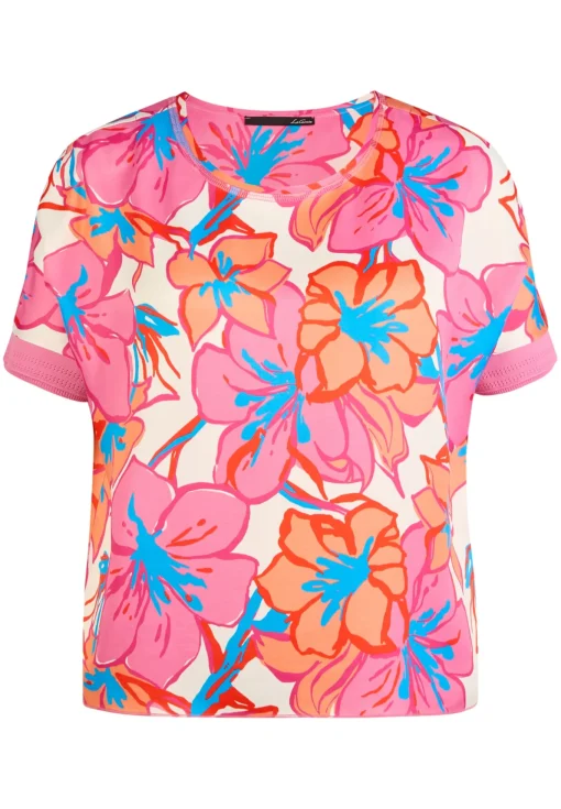 Damen Lecomte Farbenfrohes T-Shirt mit floralem Print