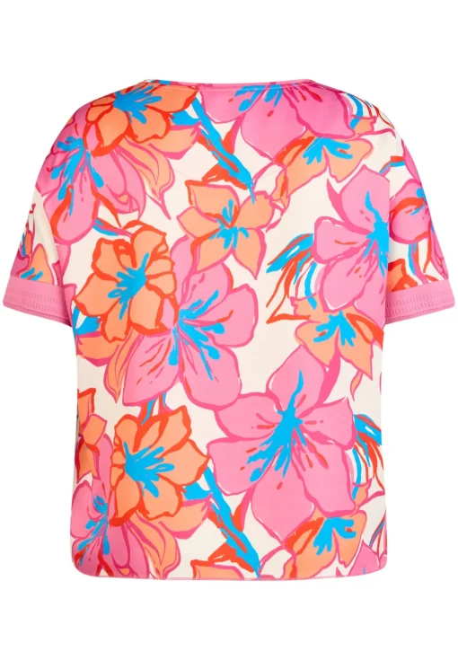 Damen Lecomte Farbenfrohes T-Shirt mit floralem Print