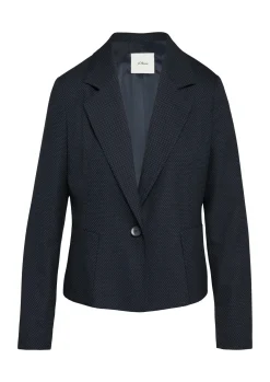 Damen s.Oliver BLACK LABEL Fein gepunkteter Blazer mit großen Taschen