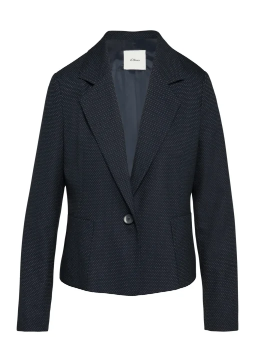 Damen s.Oliver BLACK LABEL Fein gepunkteter Blazer mit großen Taschen