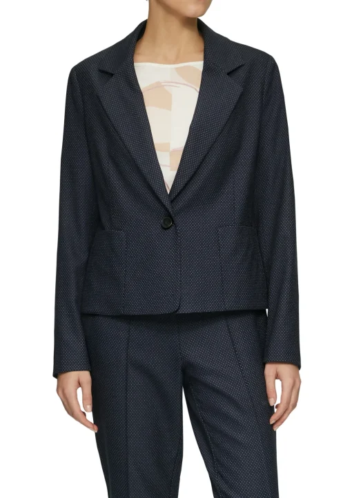 Damen s.Oliver BLACK LABEL Fein gepunkteter Blazer mit großen Taschen