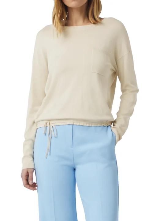 Damen Comma Feinstrickpullover mit Durchzugkordel