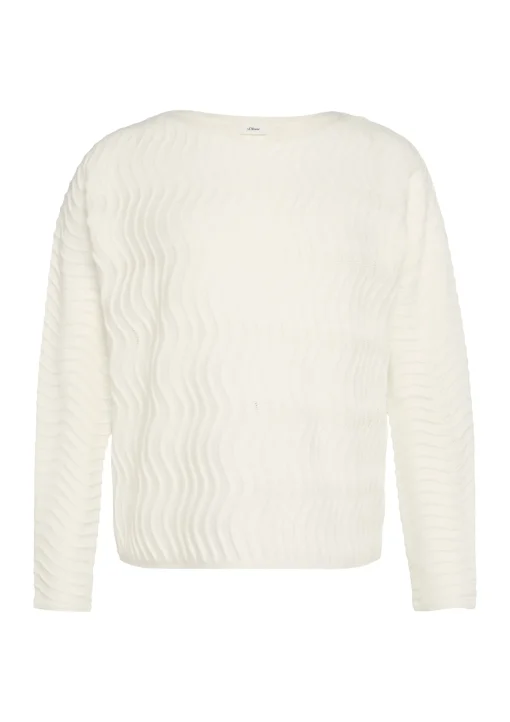 Damen s.Oliver BLACK LABEL Feinstrickpullover mit Wellenstruktur