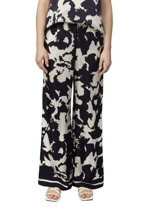 Damen Comma Feminine Schlupfhose mit weitem Bein und All-over-Print