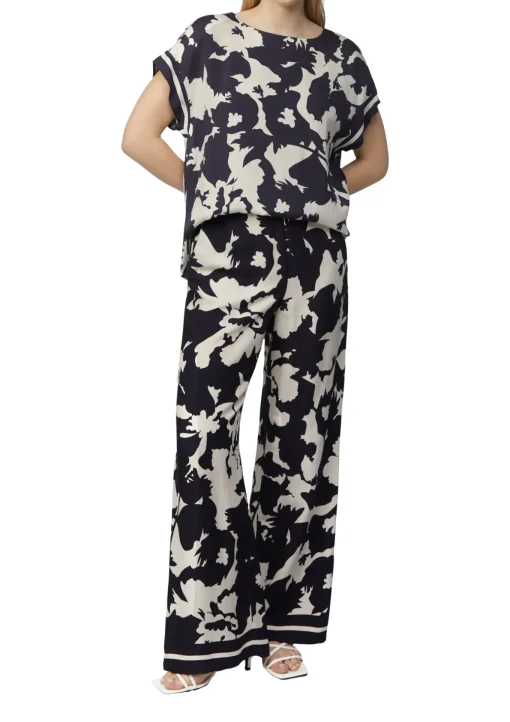 Damen Comma Feminine Schlupfhose mit weitem Bein und All-over-Print
