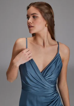 Damen Hey Kyla Figurbetontes Satinkleid mit Raffungen