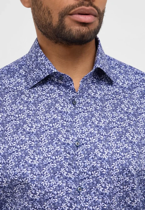 Herren Eterna Florales Allover-Print Langarmhemd