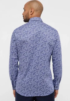 Herren Eterna Florales Allover-Print Langarmhemd