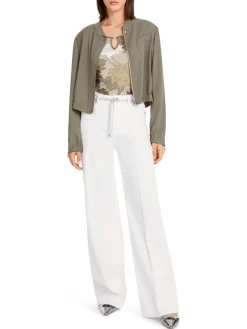 Damen Marc Cain Florales Rippen-T-Shirt