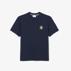 Herren Lacoste Französisches T-Shirt mit gesticktem Badge