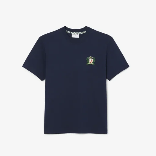 Herren Lacoste Französisches T-Shirt mit gesticktem Badge
