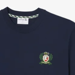 Herren Lacoste Französisches T-Shirt mit gesticktem Badge