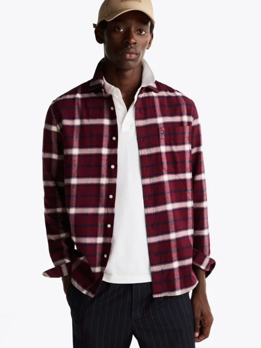 Herren Tommy Hilfiger Gebürstetes Regular Fit Hemd mit Shadow-Karos