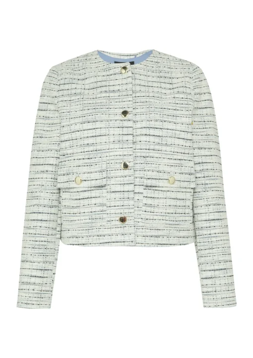Damen s.Oliver BLACK LABEL Gefütterte Bouclé-Jacke mit Zierknöpfen