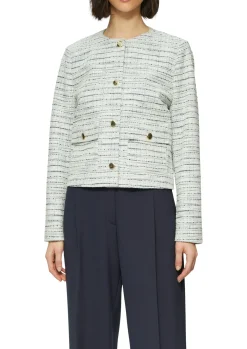 Damen s.Oliver BLACK LABEL Gefütterte Bouclé-Jacke mit Zierknöpfen