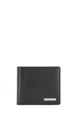 Herren Boss GELDBÖRSE AUS ITALIENISCHEM LEDER MIT SILBERFARBENER LOGO-APPLIKATION GalleryA_4 cc coin