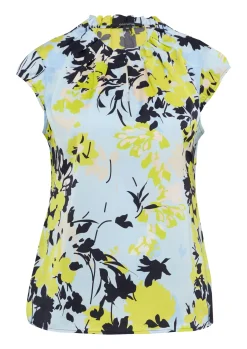 Damen Comma Gemusterte Satin-Bluse mit Raffung