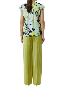 Damen Comma Gemusterte Satin-Bluse mit Raffung