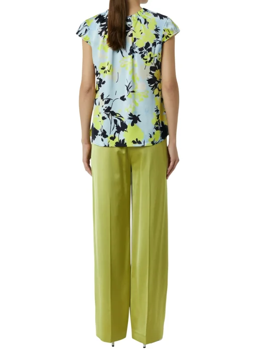 Damen Comma Gemusterte Satin-Bluse mit Raffung
