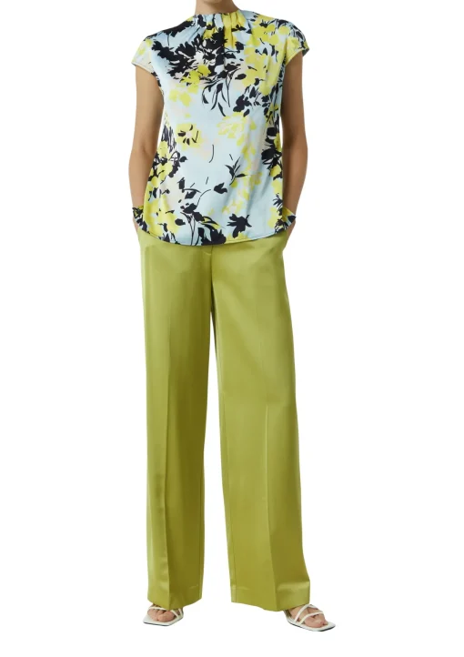 Damen Comma Gemusterte Satin-Bluse mit Raffung