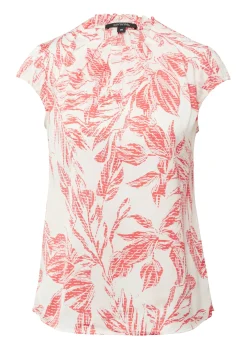 Damen Comma Gemusterte Satin-Bluse mit Raffung