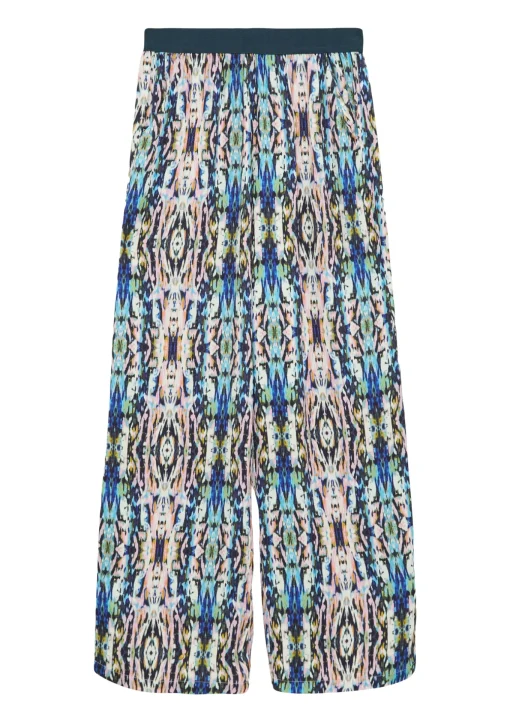 Kinder s.Oliver Gemusterte Wide-Leg-Hose aus satinierter Viskose